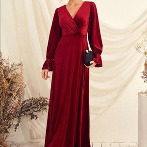 Burgundy velvet dress